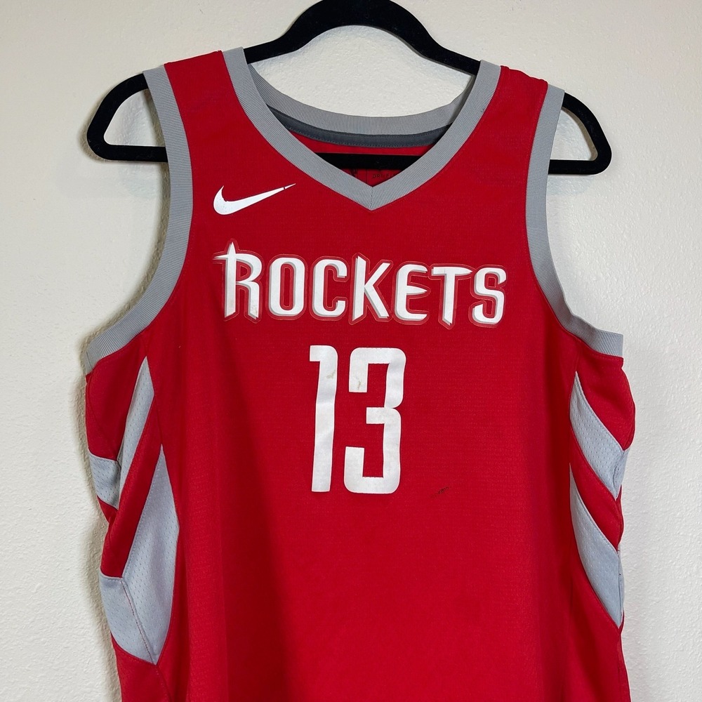 Nike NBA Houston Rockets James Harden 13 Dri-FIT Swingman Jersey Red Large 48 - Picture 2 of 11